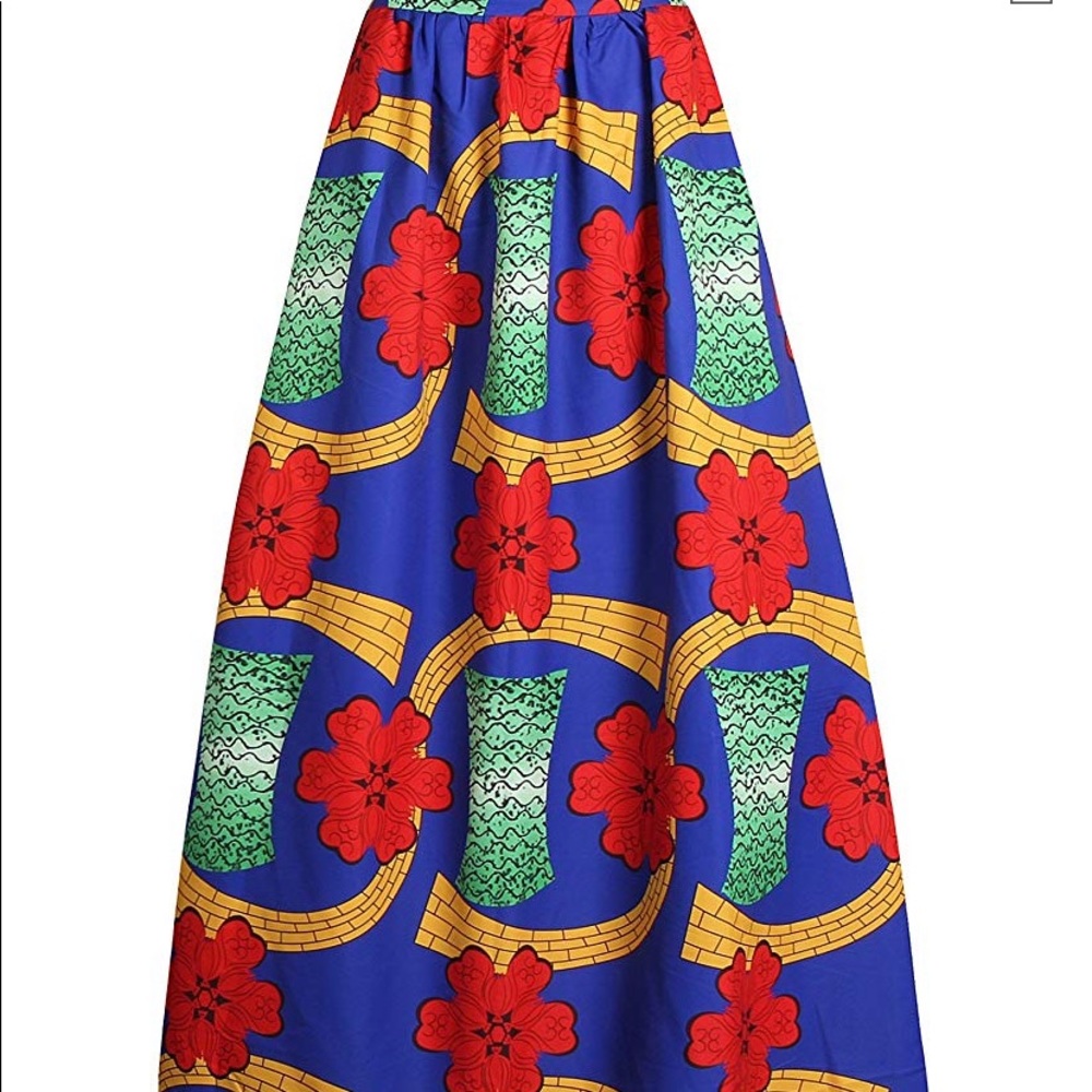 Light weight maxi African print skirt
